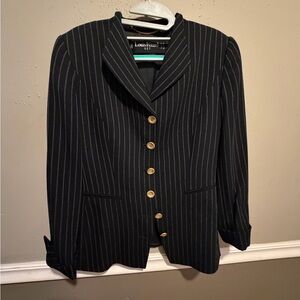 Louis Feraud Navy Pinstripe Blazer with Gold Buttons